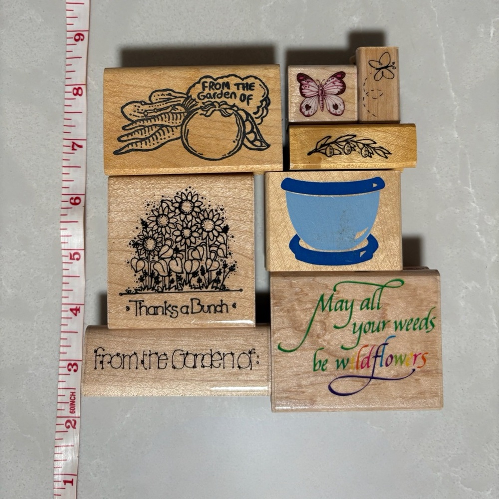 Vintage & New High-Quality Rubber Wood Stamp Collection Set - Picture 6 of 15